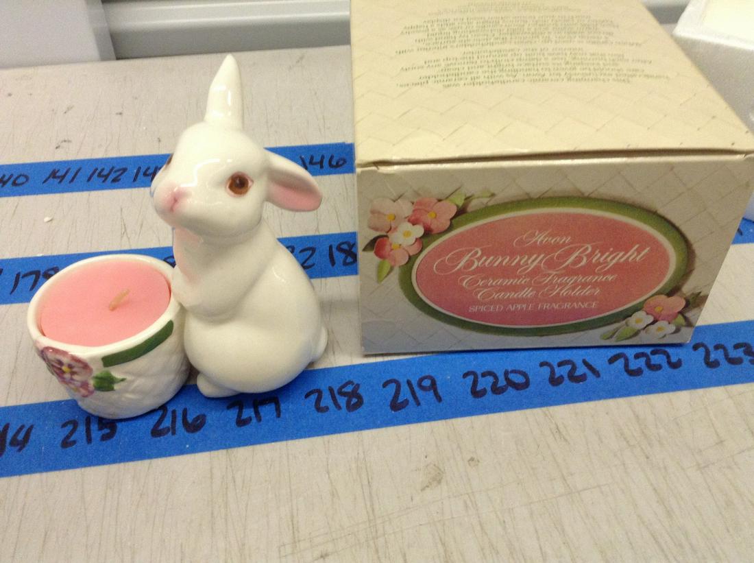 avon bunny bright ceramic fragrance candle holder: avon bunny bright ceramic fragrance candle holder