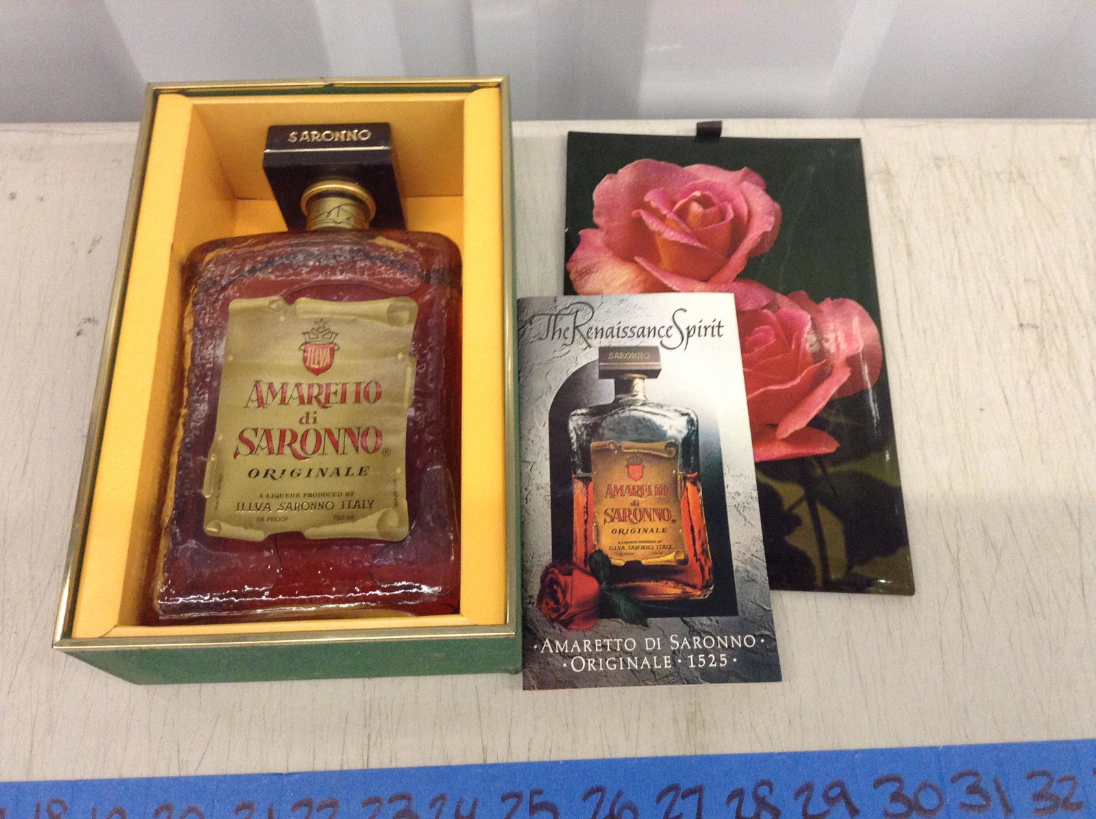 Amaretto Di Saronno Originale 750ML With Box: Any contents in bottle is Free; You are bidding on the bottle & unbroken tax stamp