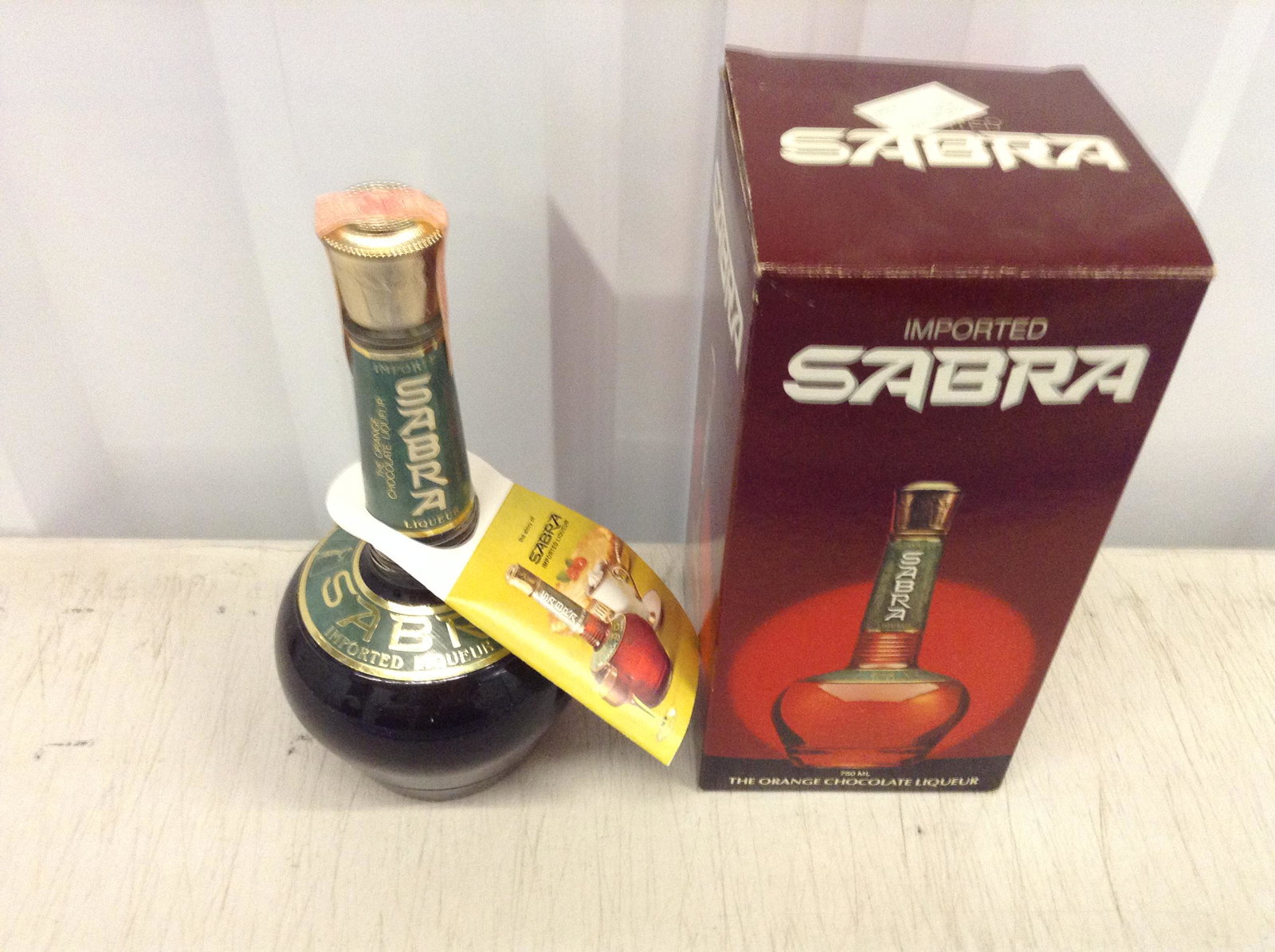 Imported Sabra 750 ML With Box: Any contents in bottle is Free; You are bidding on the bottle & unbroken tax stamp