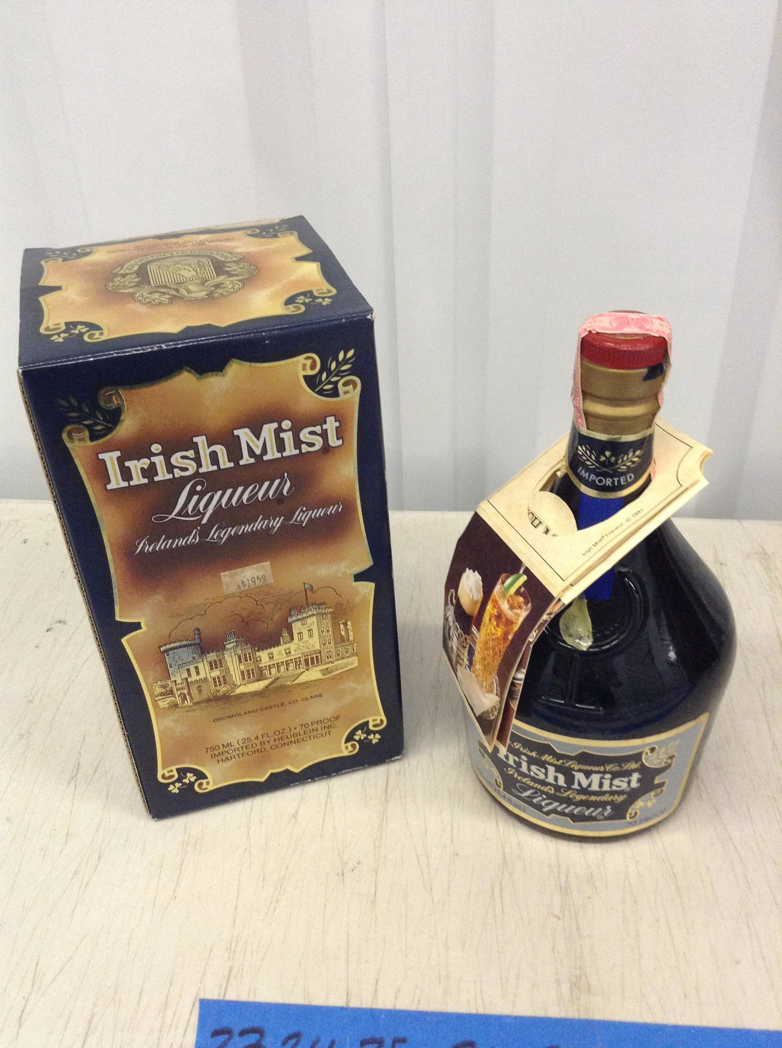 Irish Mist 750 ML With Box: Any contents in bottle is Free; You are bidding on the bottle & unbroken tax stamp