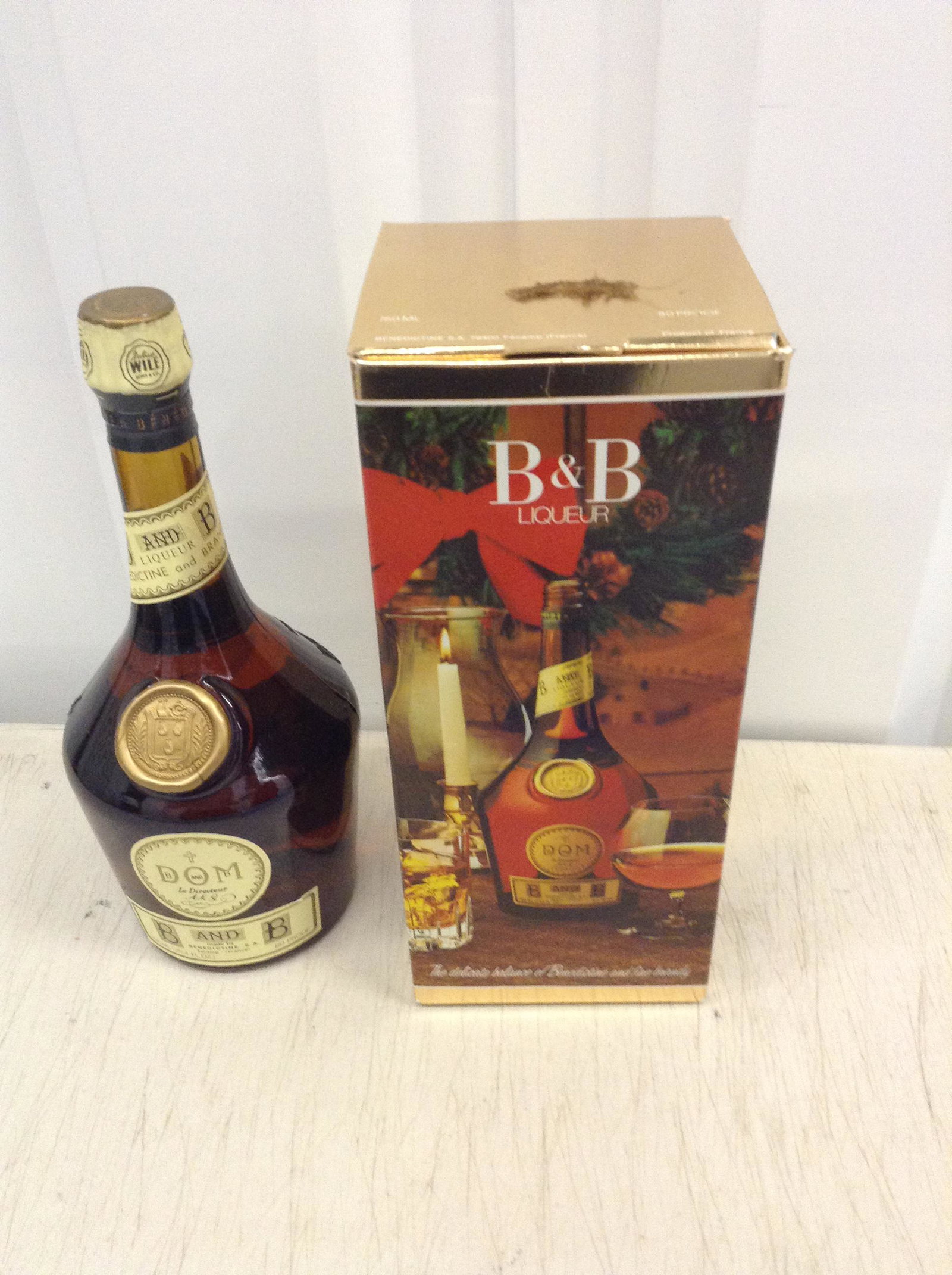 B&B Liquor 750 ML With Box: Any contents in bottle is Free; You are bidding on the bottle & unbroken tax stamp