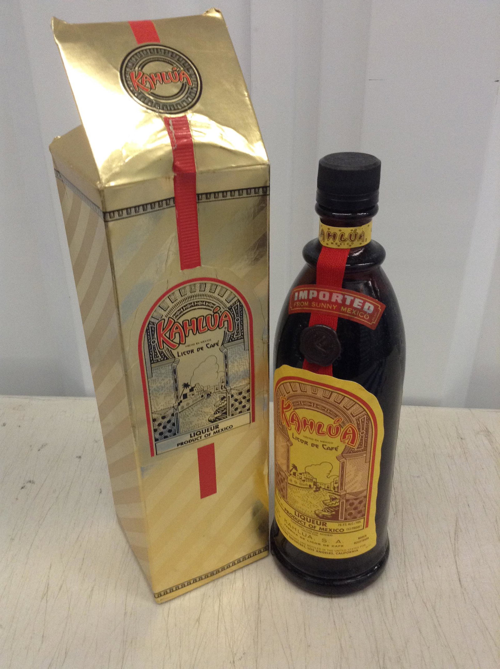 Kahlua Coffee Liqueur 1 Liter With Box: Any contents in bottle is Free; You are bidding on the bottle & unbroken tax stamp