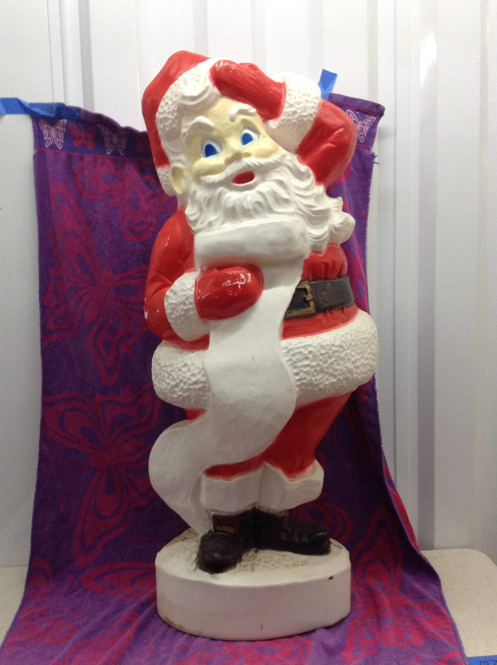 Hand Blown Light Up Santa Claus: 43 Inches Tall