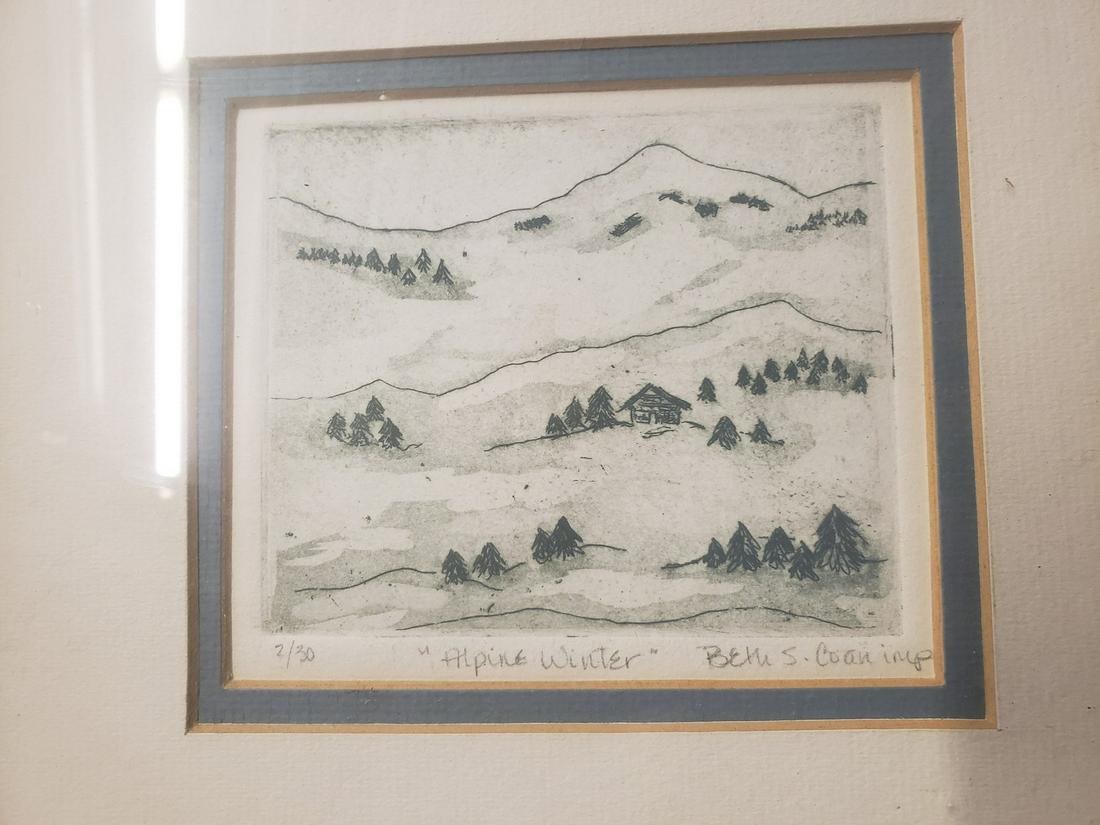 Framed, signed and numbered artwork Titled "Alpine (1 of 1)