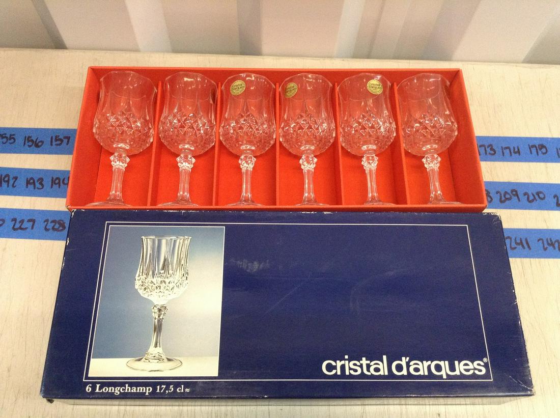 cristal d'arques 6 longchamp glasses in box 17,5 cl (1 of 1)