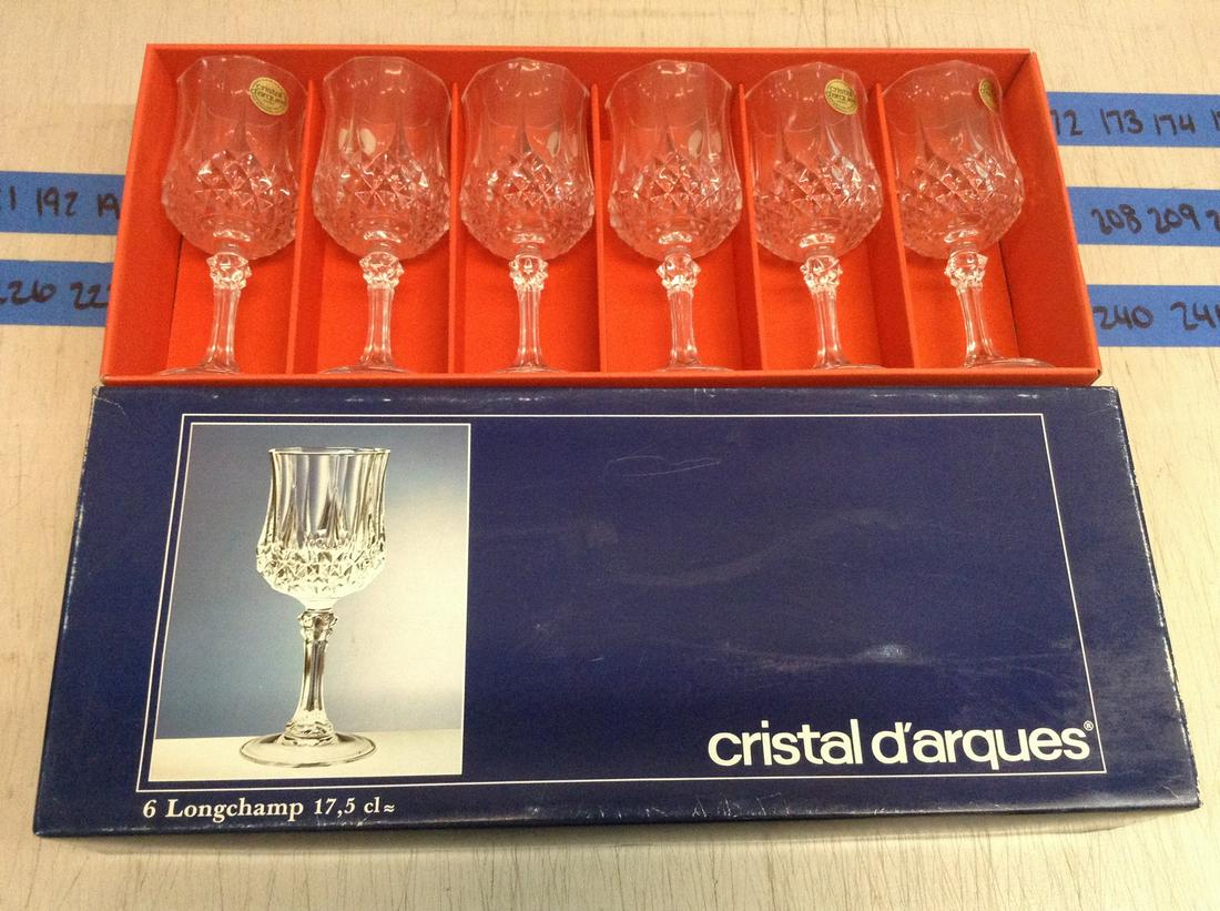 cristal d'arques 6 longchamp glasses in box 17,5 cl (1 of 1)