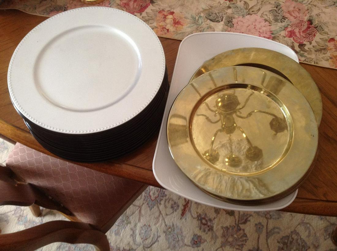 brass charger plates and more 12": brass charger plates and more 12"