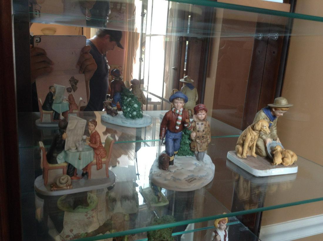 two norman rockwell porcelain statues: two norman rockwell porcelain statues