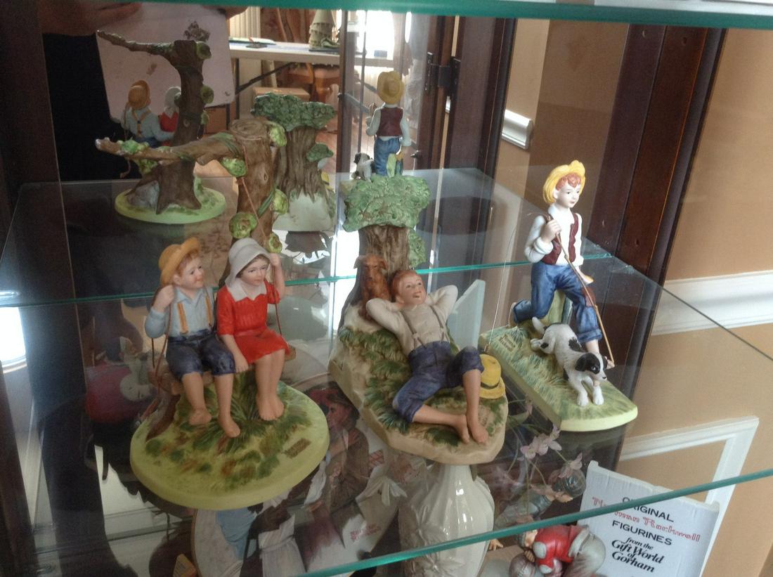 two norman rockwell porcelain statues: two norman rockwell porcelain statues