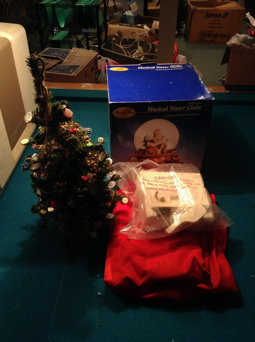 vintage christmas button tree, snow globe and more (1 of 1)