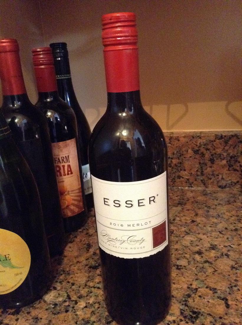 esser 2016 merlot: Any contents in bottle is Free; You are bidding on the bottle & unbroken tax stamp