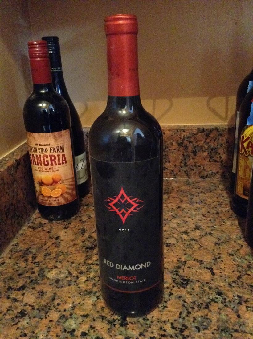 2011 red diamond merlot: Any contents in bottle is Free; You are bidding on the bottle & unbroken tax stamp