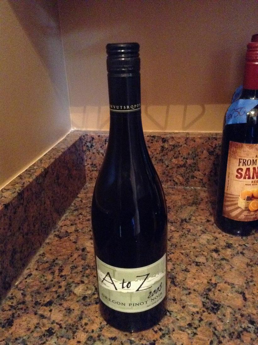 a to z oregon pinot noir: Any contents in bottle is Free; You are bidding on the bottle & unbroken tax stamp