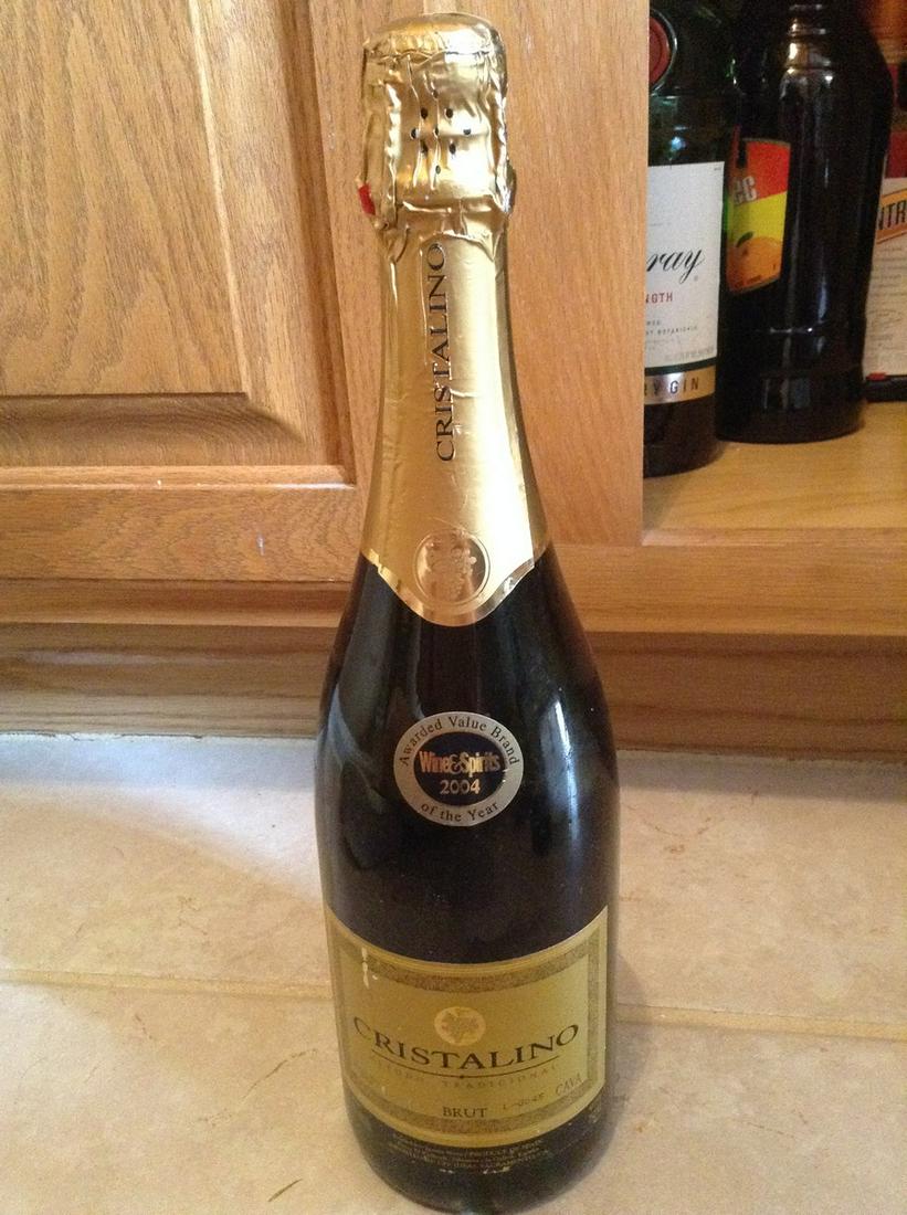 cristalino metodo tradicional brut: Any contents in bottle is Free; You are bidding on the bottle & unbroken tax stamp
