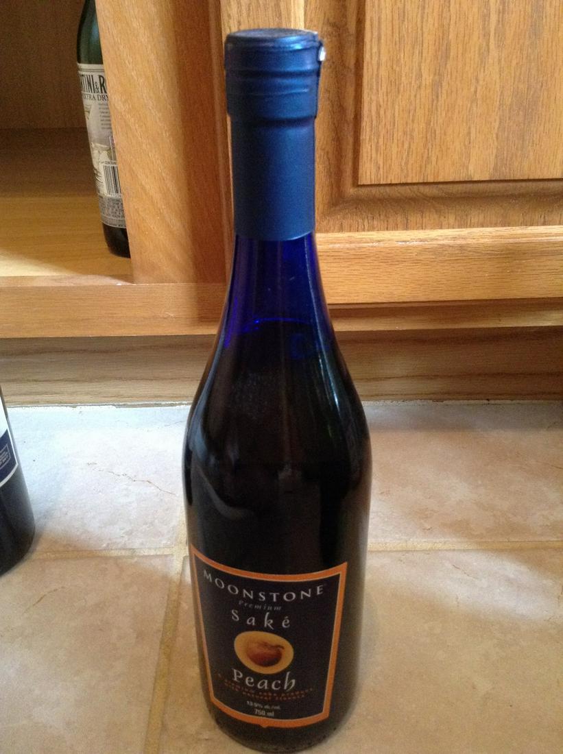 moonstone sake peach 750ml: Any contents in bottle is Free; You are bidding on the bottle & unbroken tax stamp