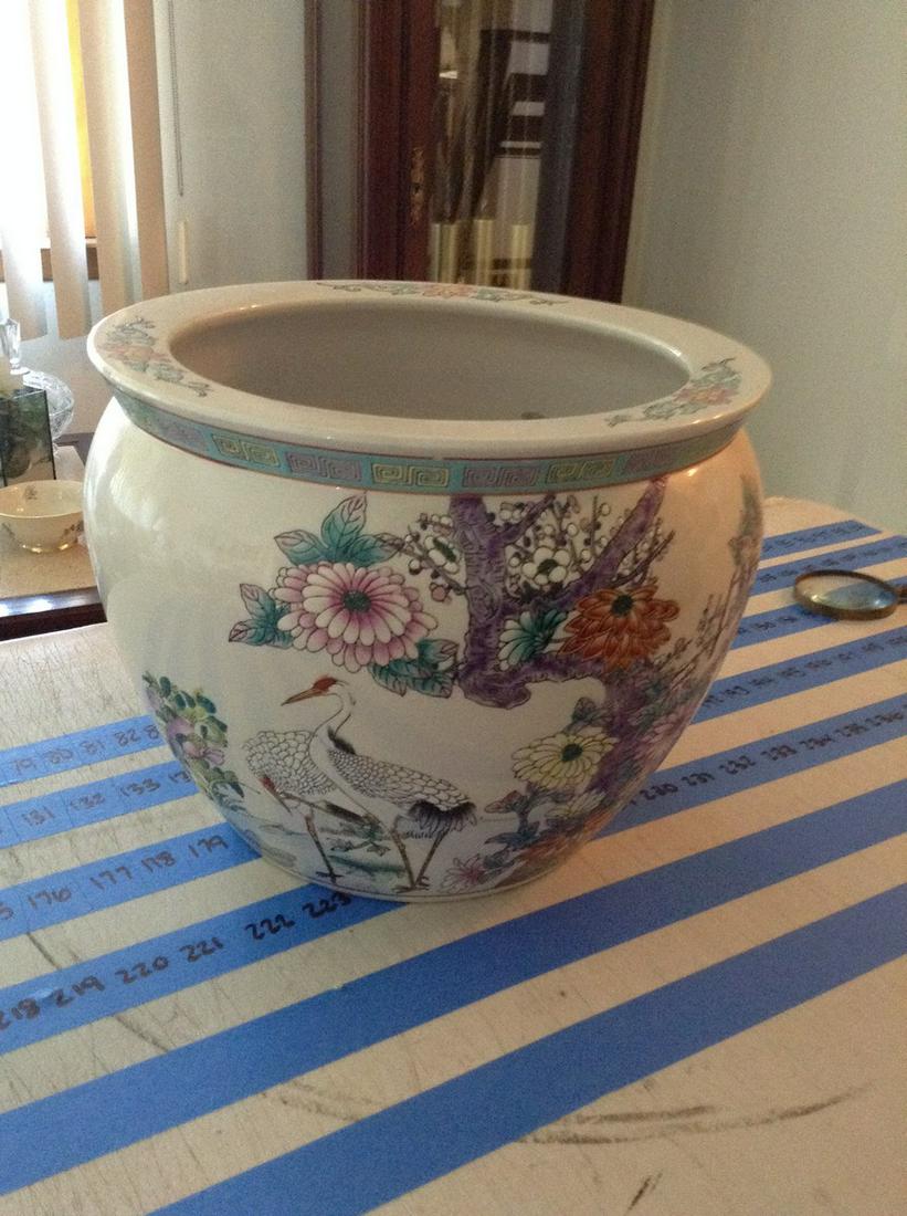 hand painted flower ornetal pot 10x12 (1 of 1)