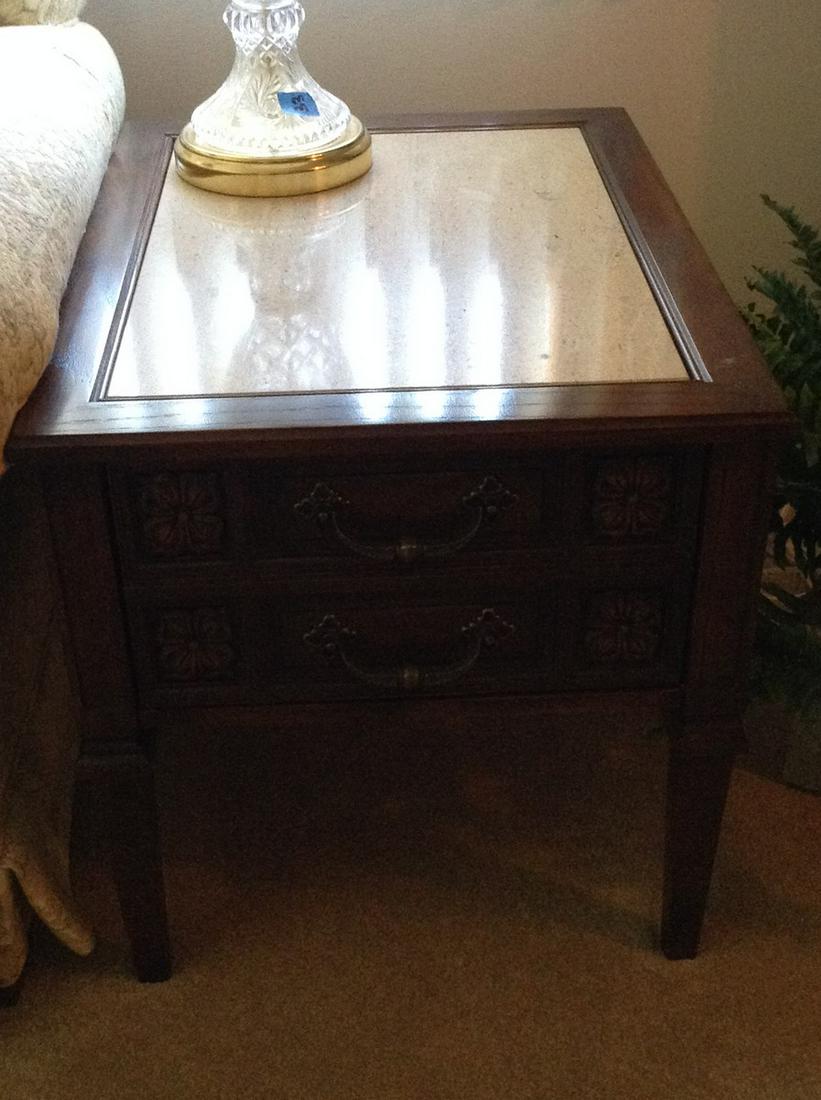 mcm marble top end table 26 x 20 (1 of 1)