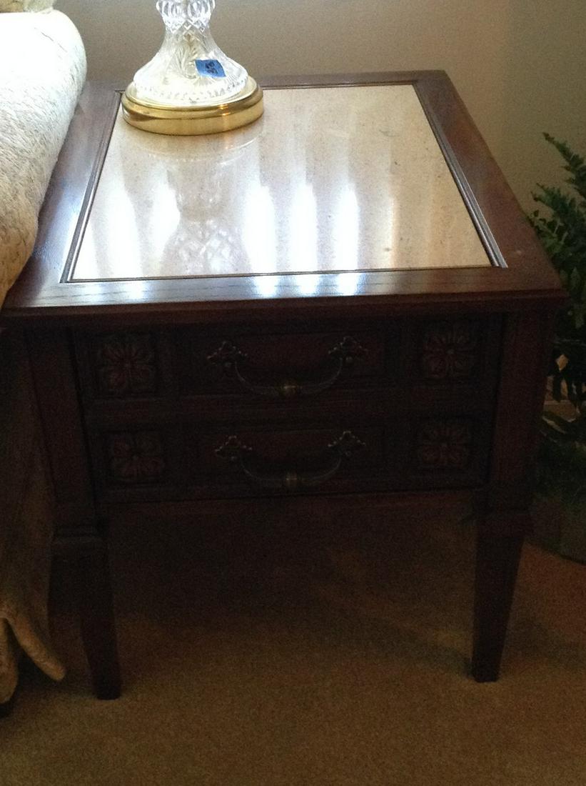 mcm marble top end table 26 x 20 (1 of 1)