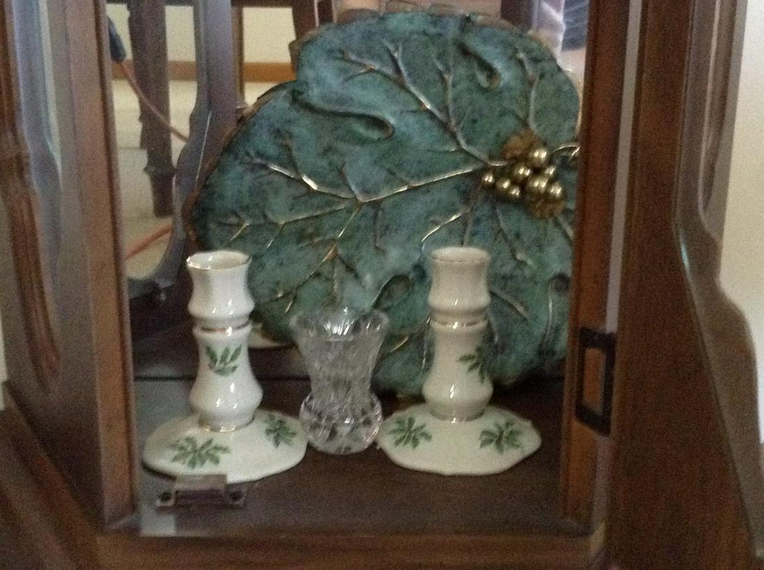 lenox candlesticks, mcm tin candy dish and more: lenox candlesticks, mcm tin candy dish and more