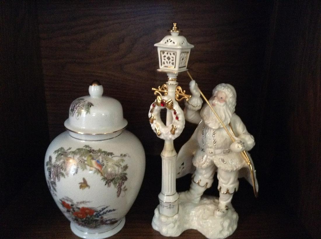 lenox covered jar and santa (1 of 1)