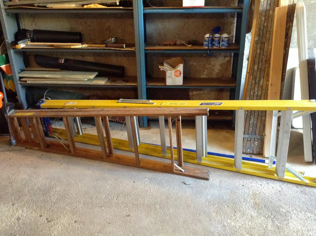 fiberglass and wooden ladders 8 and 6 ft (1 of 1)