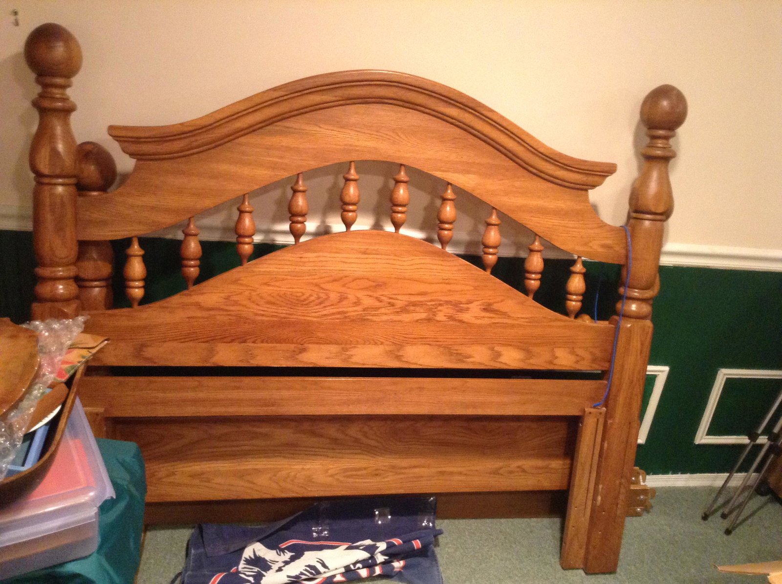 oak king size head and footboard with rails: oak king size head and footboard with rails