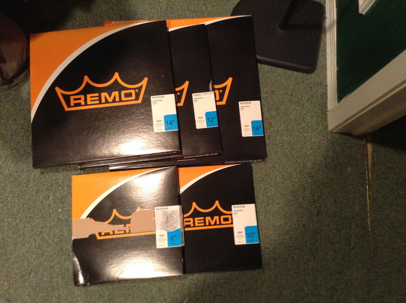 set of remco drum heads sizes 8-16: set of remco drum heads sizes 8-16