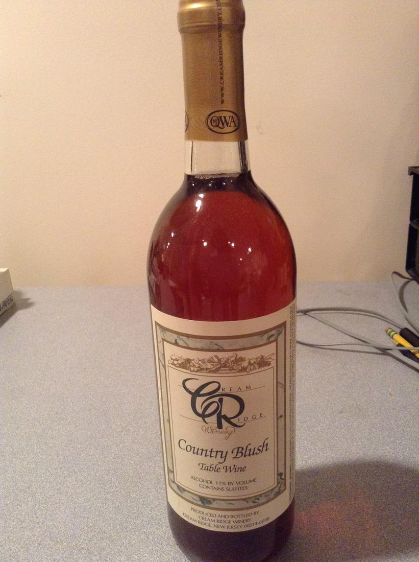 Cream Ridge Country Blush Table Wine: 750ml Any contents in bottle is Free; You are bidding on the bottle & unbroken tax stamp