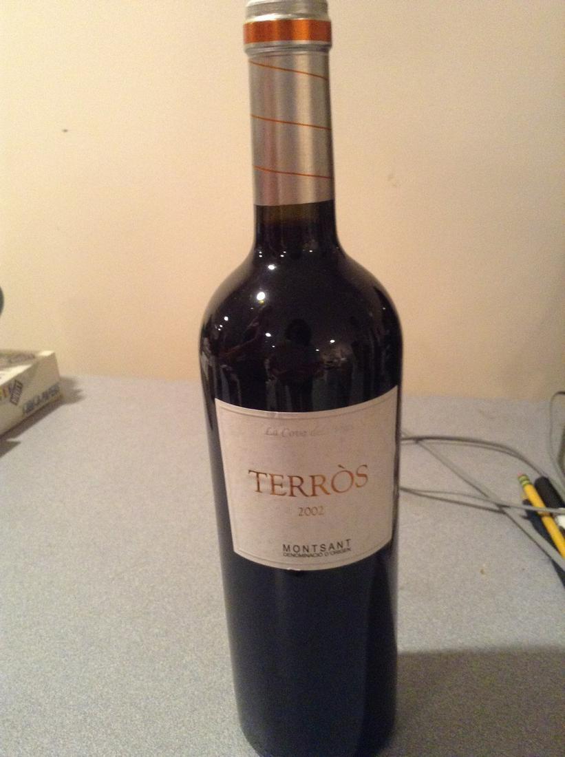 Terros Montsant 2002: 750ml Any contents in bottle is Free; You are bidding on the bottle & unbroken tax stamp
