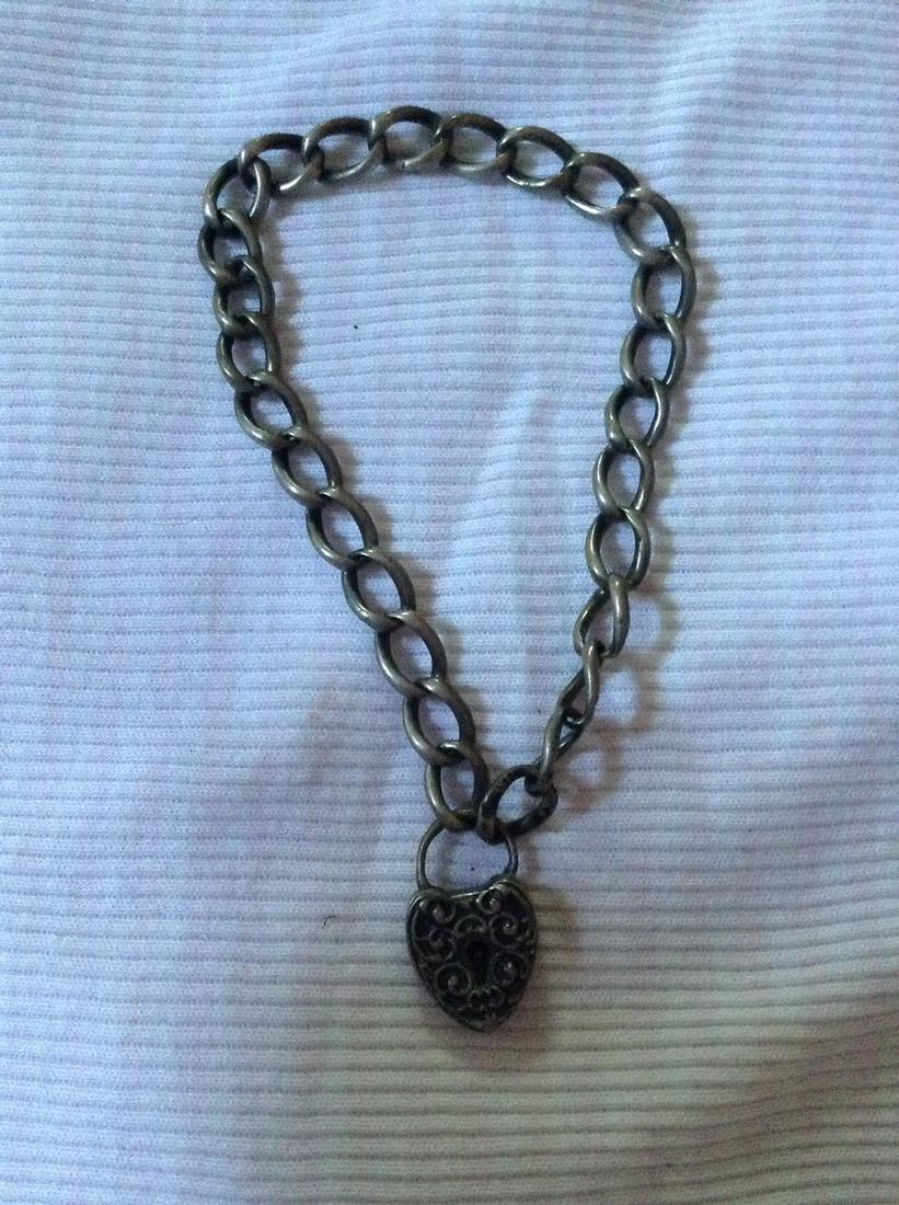 early sterling bracelet and locket: early sterling bracelet and locket