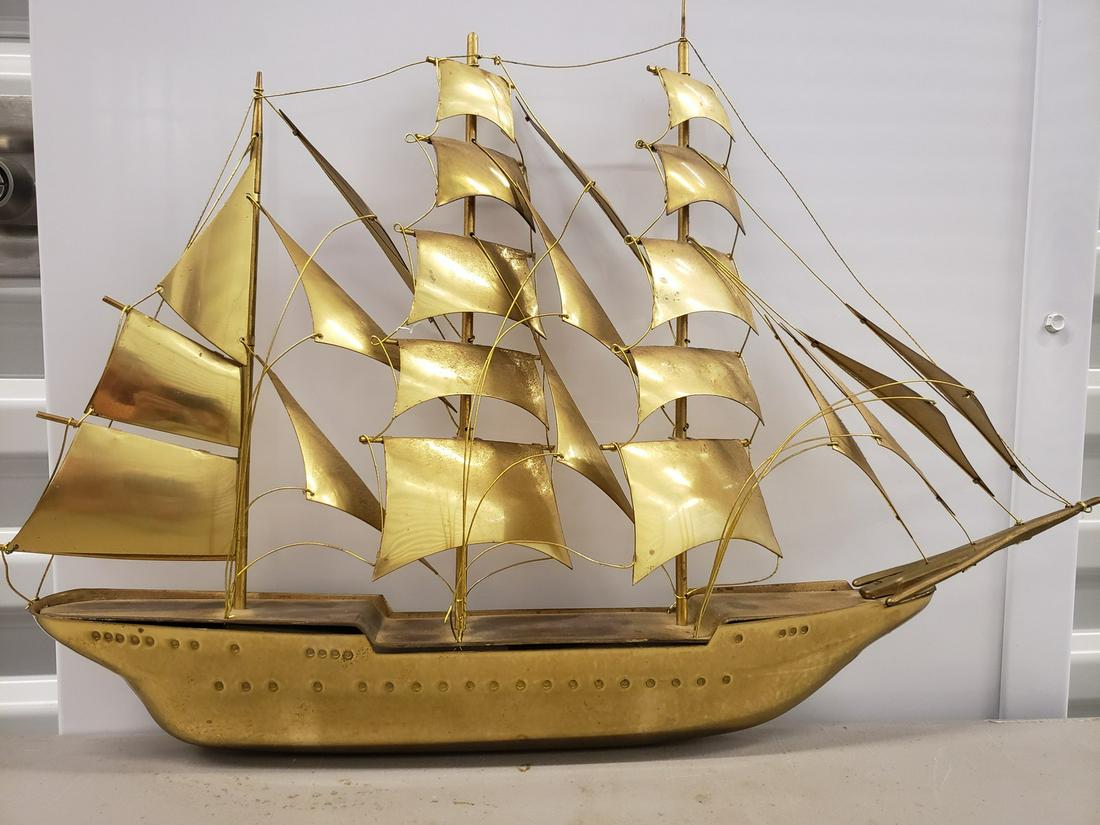 Vintage solid gold brass model of Sailing Ship "The (1 of 1)