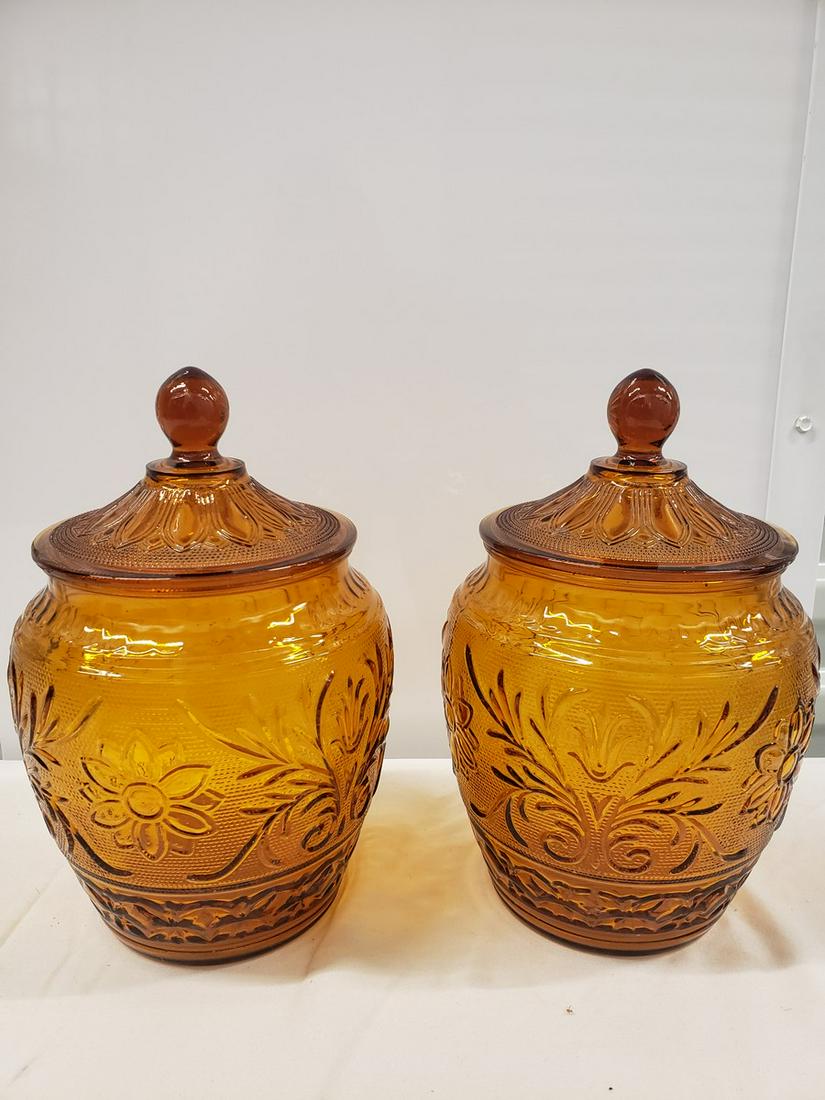 Two large Amber vintage glass jars (1 of 1)