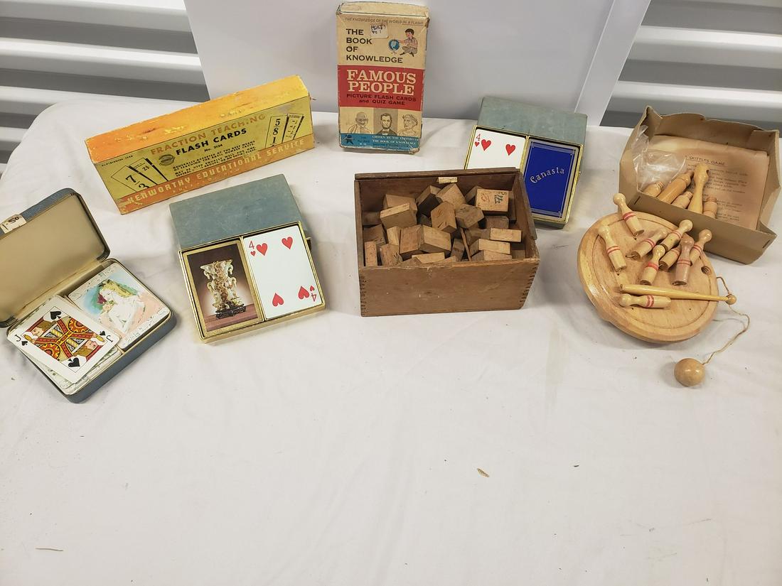 Lot of early games - including wooden Mahjong tiles: Lot of early games - including wooden Mahjong tiles
