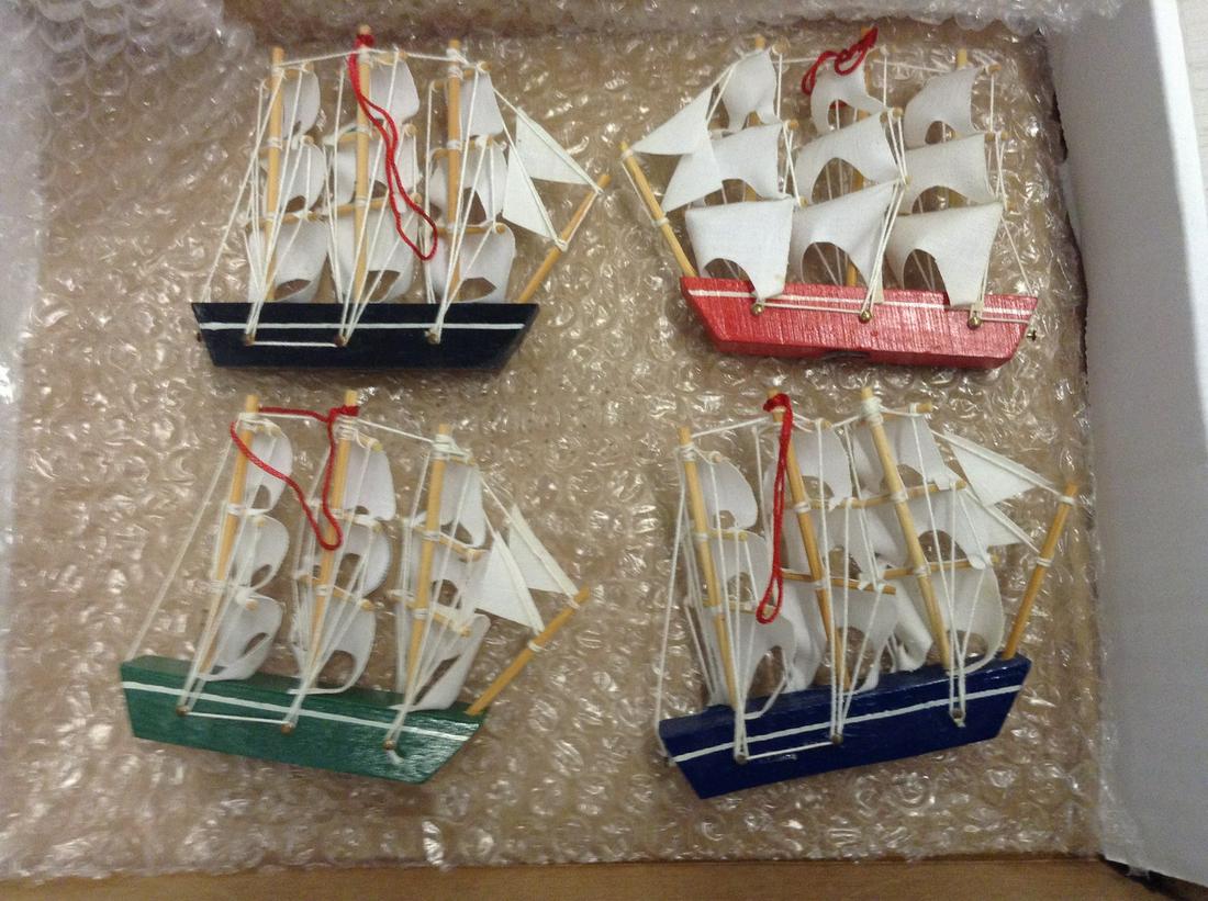 small ship model ornaments each are 4": small ship model ornaments each are 4"