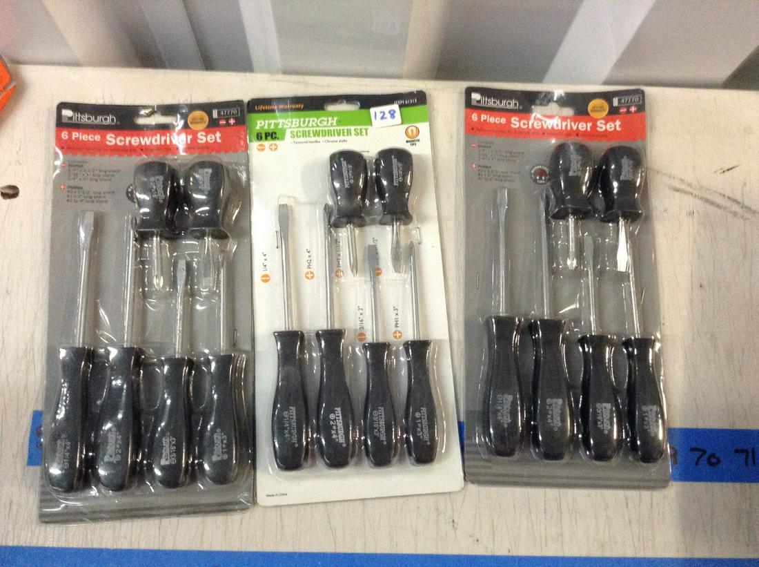 lot of three 6 piece screwdriver set new in package (1 of 1)