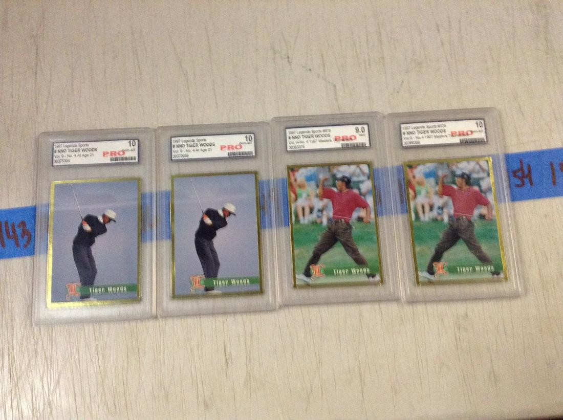 lot of four graded tiger woods cards (1 of 1)