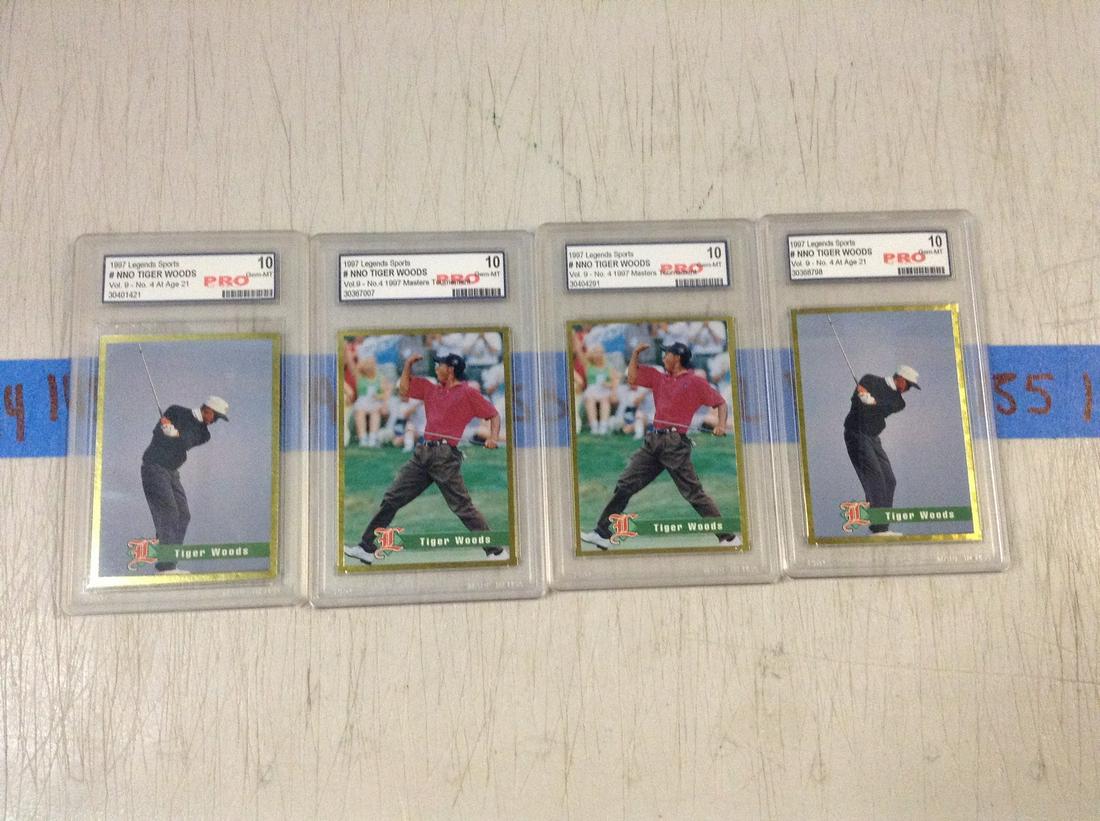 lot of four graded tiger woods cards (1 of 1)