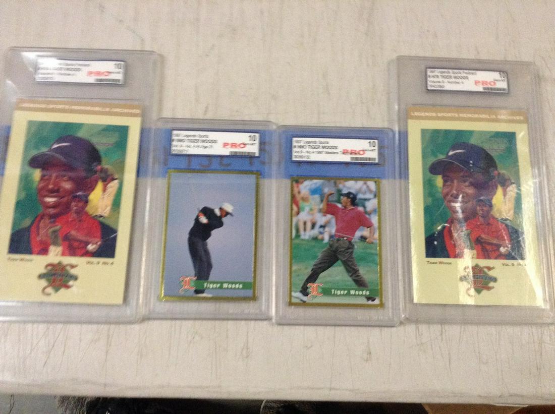 lot of four graded tiger woods cards (1 of 1)