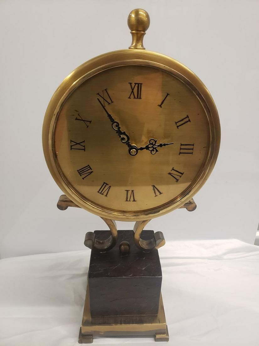 Very Heavy Solid Brass clock - stands approx. 24" (1 of 1)