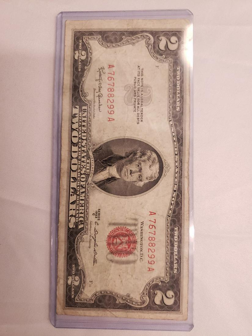 Two Dollar red seal federal reserve note: Two Dollar red seal federal reserve note