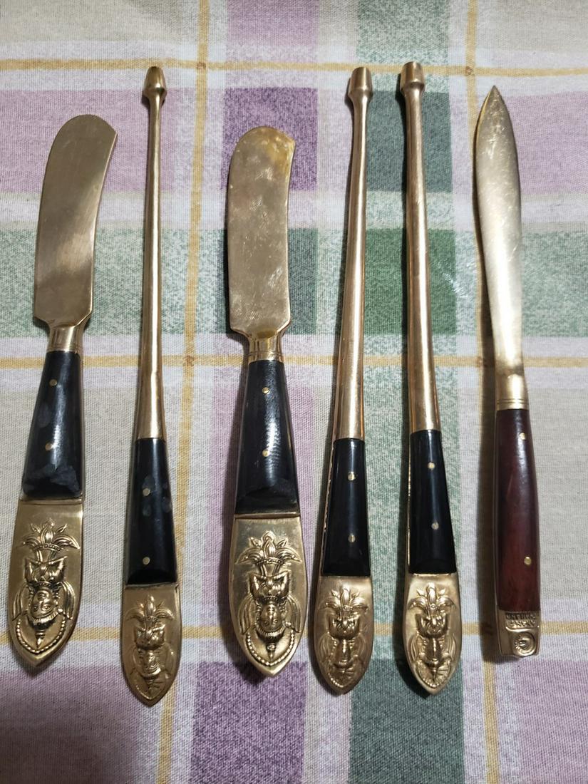 Brass and rosewood Thailand Large flatware set (1 of 1)