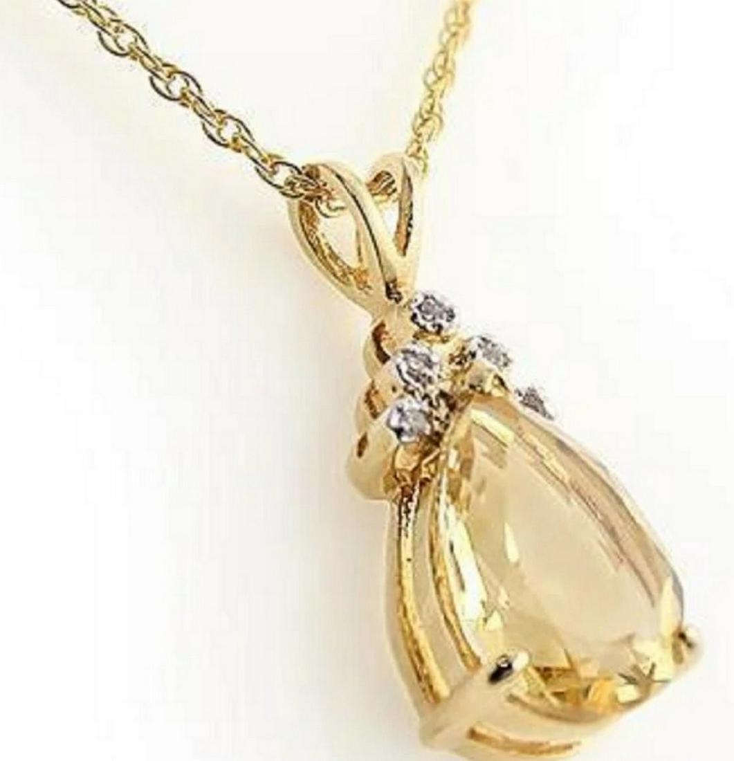 3.79 ct pear shape citrine & Diamond 18KGP designer (1 of 1)