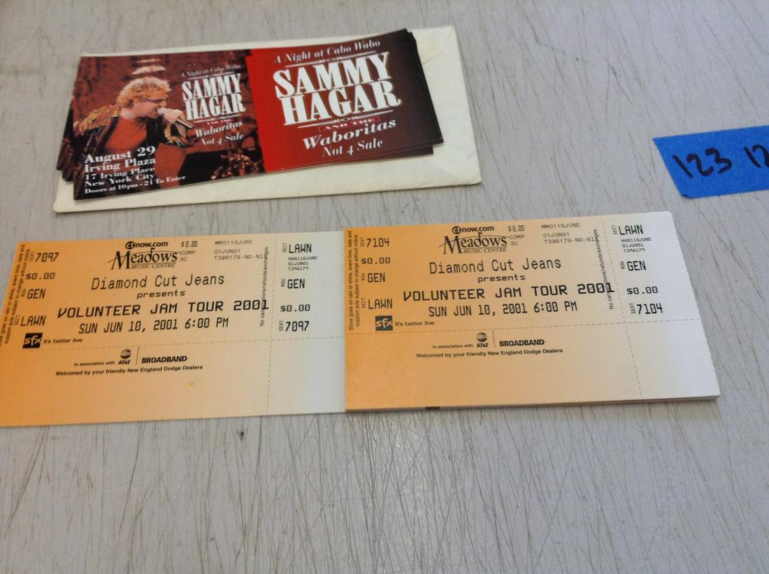 Sammy Hagar and the Waboritas advertisements and: Sammy Hagar and the Waboritas advertisements and Diamond Cut Jeans Tickets