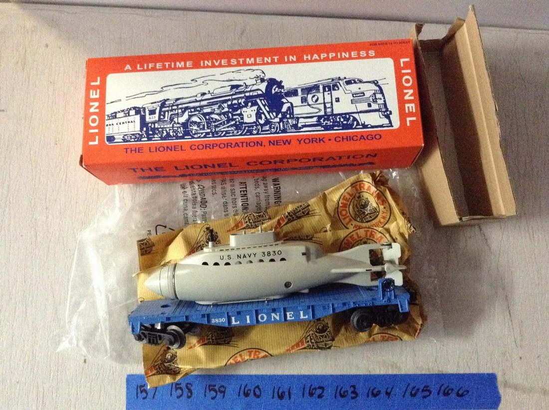 Lionel No 3830 Flat Car with Operating Submarine New In (1 of 1)