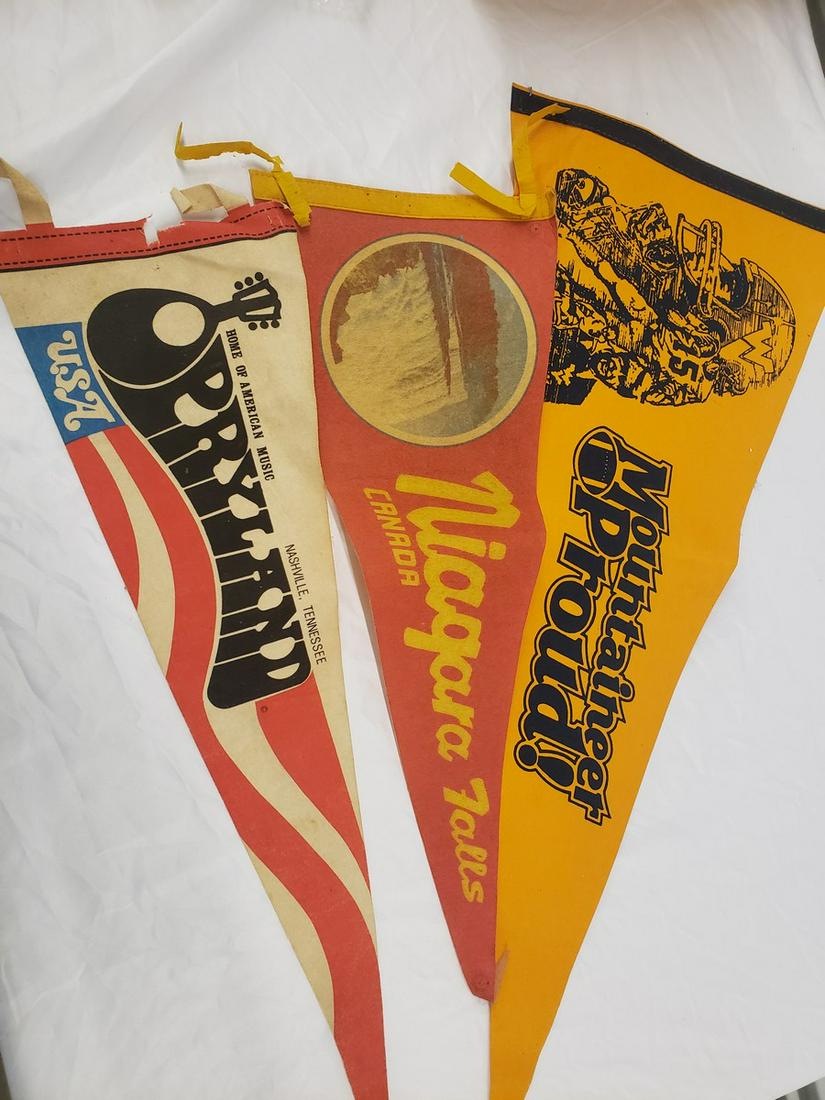 Three vintage pennants: Three vintage pennants
