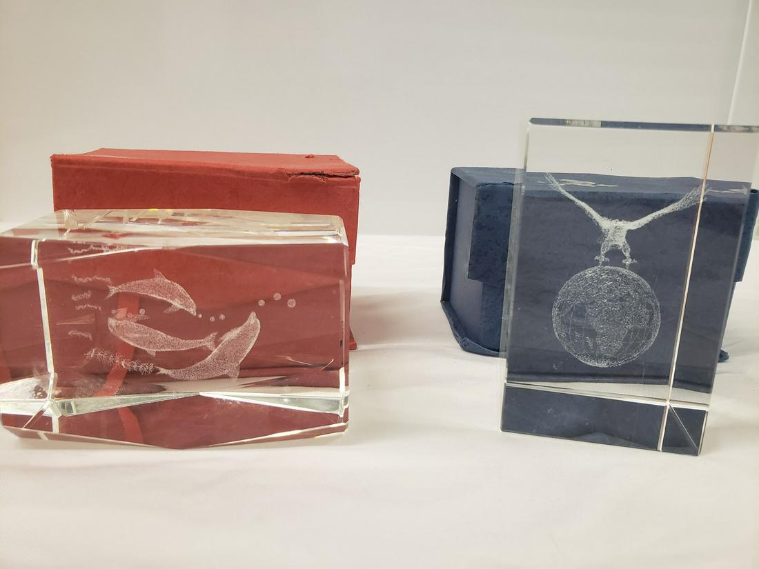 Two solid crystal paper weights (1 of 1)