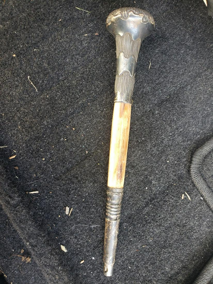 Sterling wrapped early vintage cane handle (1 of 1)