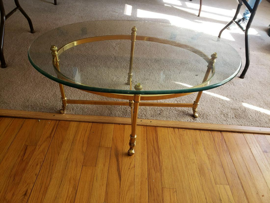 Brass and glass coffee table 35"L x 23.5 w (1 of 1)