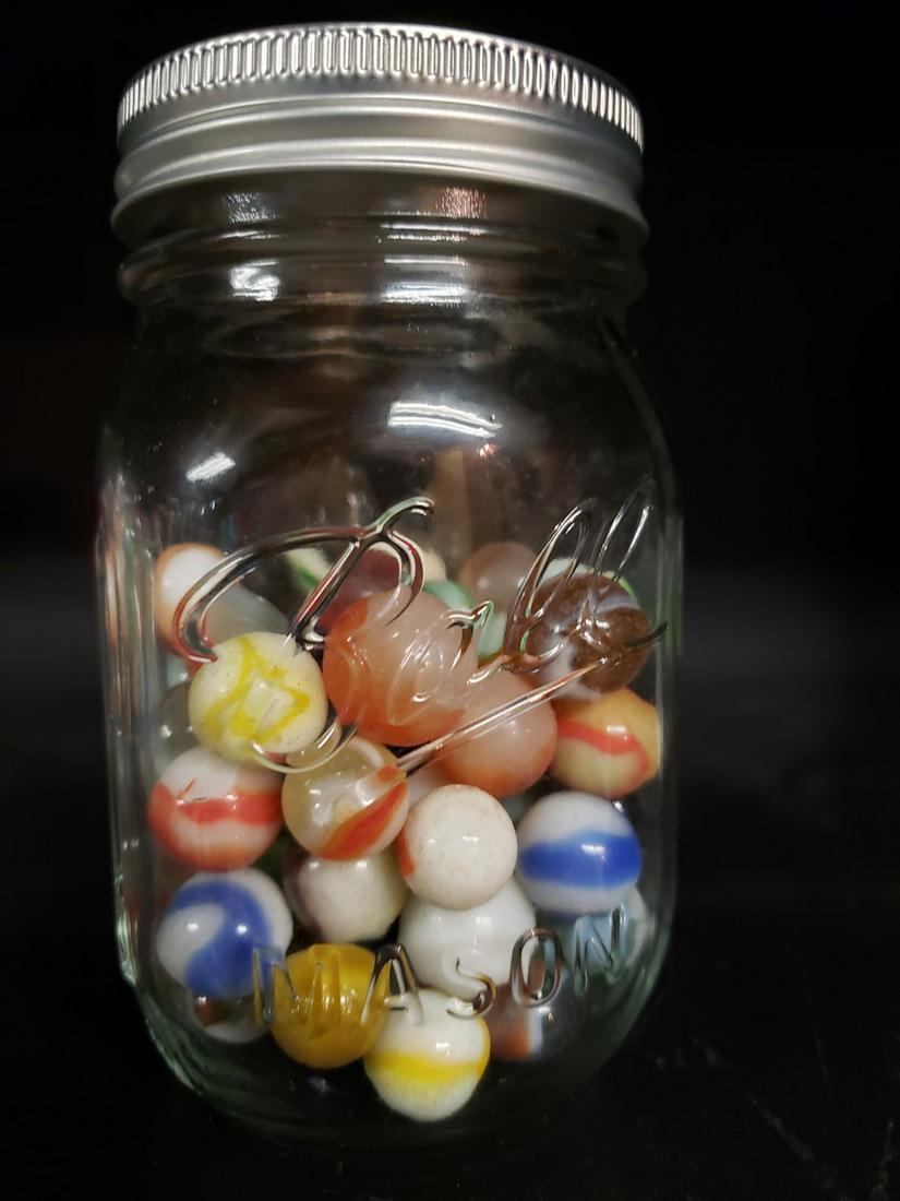 Jar of vintage marbles: Jar of vintage marbles