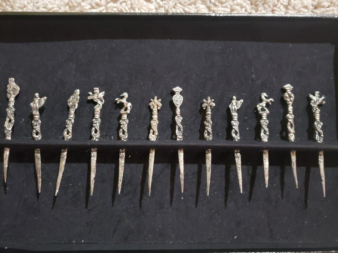 Sterling Silver Allan Adler cocktail picks: Sterling Silver Allan Adler cocktail picks